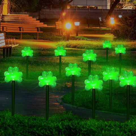 St Day Outdoor Lights Shamrocks Stake LED Solar Lights