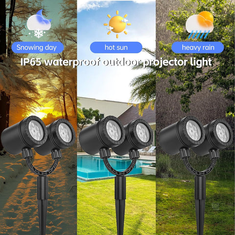 Double Head Christmas LED Projector Lights – Waterproof Outdoor Holiday Decorations for Yard, Garden, Home & Party