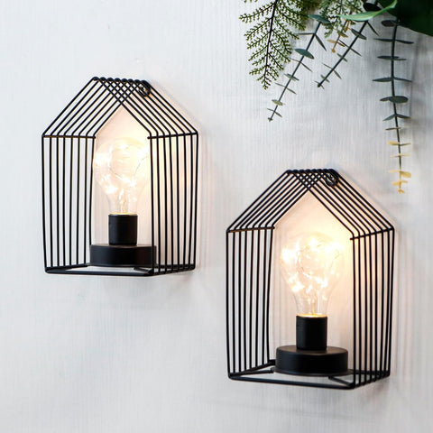 Battery Operated Table Lamp Set of 2 – 18cm Vintage Wall Sconce