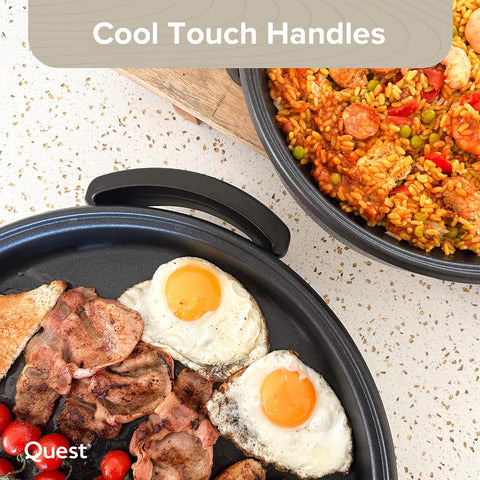 30cm Multi-Function Electric Cooker Pan with Lid – Non-Stick Aluminium, Adjustable Thermostat & Detachable Cable