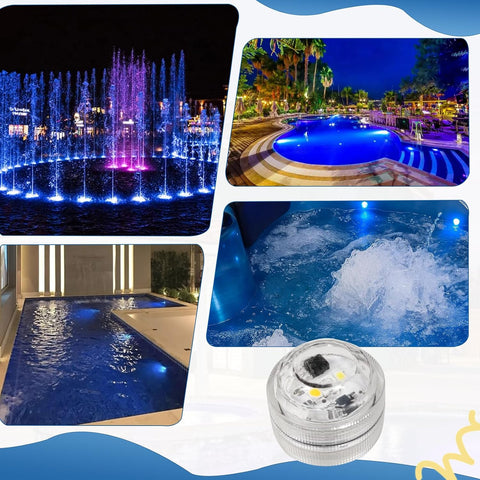 8 PCS Submersible LED Lights with Remote – Waterproof Colour Changing Underwater Lights for Hot Tubs, Pools, Aquariums, Vases, Ponds & Parties