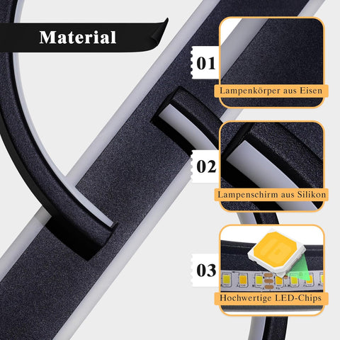 Diagram of lamp components with text labels on a white background