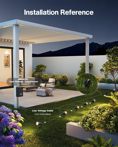 HIBOITEC 12W 1300LM Garden Spotlights with Wire Connector, Warm Spot Light