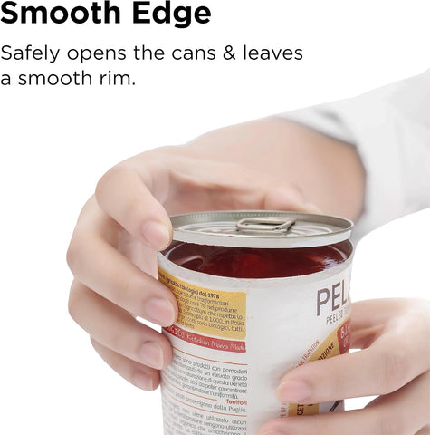 Kitchen Mama Auto 2.0 Electric Can Opener – Hands-Free, Smooth Edge, Battery Operated, Food-Safe Blade, One-Touch Use – Marble White