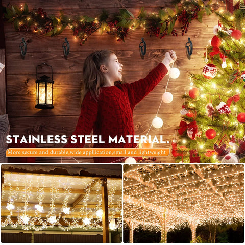 Screw in Hooks with Safety Buckle, (Black-32 PCS) | 7 Pcs Black Ceiling Hooks, Outdoor Garden Hooks for Christmas Lights,Rope Lights,Fairy Lights,Hanging Plants,Bird Feeders