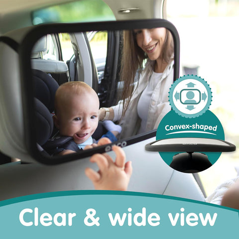 Onco Baby Car Mirror Black – 100% Shatterproof & Shakeproof with 360° Rotation