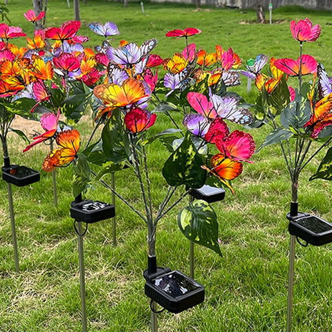 Butterfly Solar Garden Lights | Solar Butterfly Lights Outdoor | Butterfly Solar Stake Lights, Solar Powered Butterfly Lights, Color Changing Butterfly Solar Lights, Butterfly Solar String Lights Out