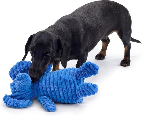 Zappi Co Blue Elephant Plush Dog Toy