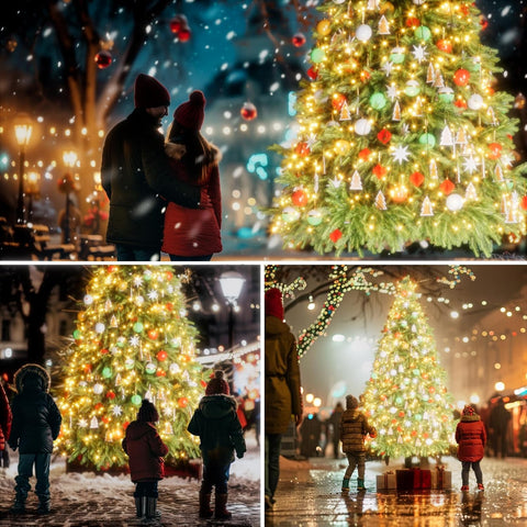 400 LED Waterfall Christmas Tree Lights – Warm White, 2.5m × 16 Strands – UK