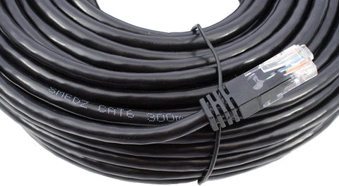 Smedz CAT6 20 m Full Solid Copper UTP 24 AWG Indoor / Outdoor Plug and Play Network Cable GigaBit Ethernet Patch Lead – Black