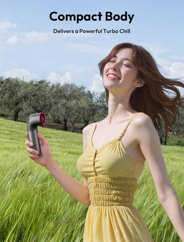 Portable Handheld Turbo Fan - 19000 RPM, 15H Rechargeable
