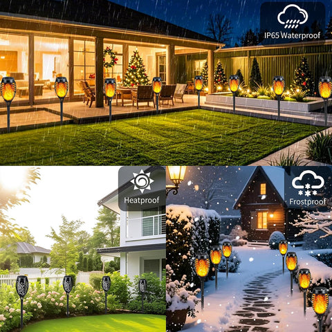 Solar Torch Light 12 Pack, Solar Lights Outdoor Flickering Flame