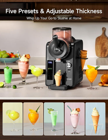 F3 Slushie & Ice Cream Maker Machine – 5 Preset Modes for Slushie, Soft Ice Cream, Spiked Drinks, Cold Drinks & Milkshakes