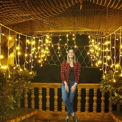 5M 200 LED Icicle Fairy Lights Warm White – 8 Modes Mains Powered Christmas String Lights for Indoor & Outdoor Décor - Turn Every Corner Into a Cosy Festive Glow