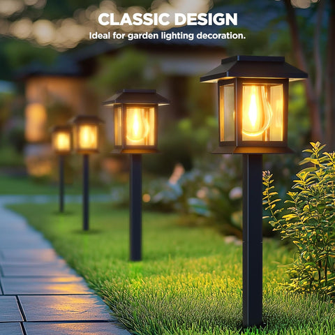 6 Pack Solar Lights Outdoor Garden, Waterproof Garden Pathway Stake Lights