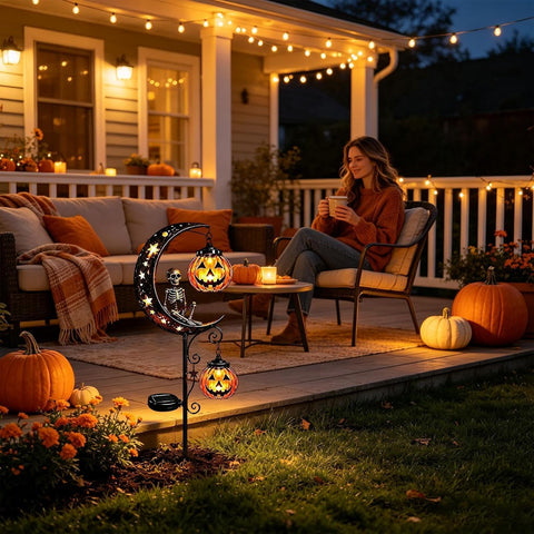 Solar Powered Halloween Stake Lights Seasonal Waterproof Outdoor Lighting