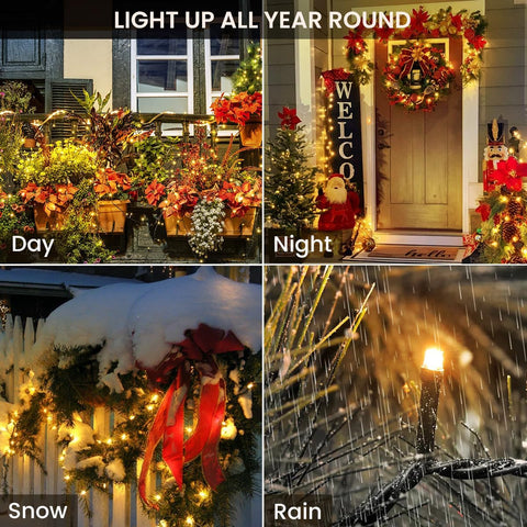 Marketo 20M 200 LED Christmas Tree Lights – Warm White Christmas String Lights with 8 Lighting Modes & Memory Function for Trees, Weddings, Parties & Home Décor