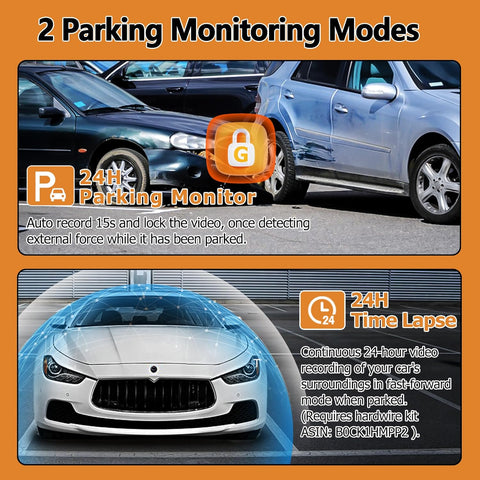 Diamond Lark LF-D518 Dual Dash Cam 2K Front & 1080P Rear with WiFi