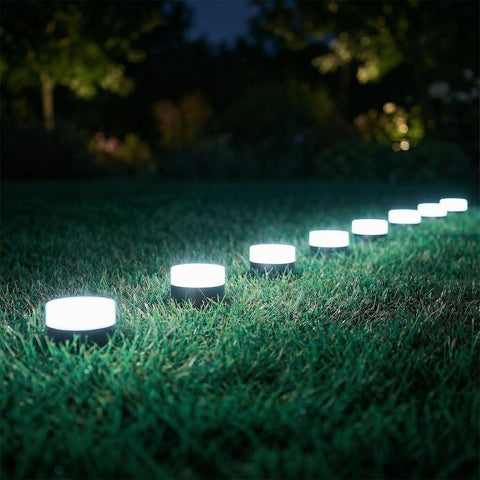 10 Pack Cool White LED In-Ground Lights Low Voltage Outdoor Landscape Lighting for Garden, Pathway, Yard