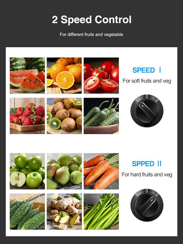 Reemix Centrifugal Juicer 800W 3" Wide Mouth Dual Speed Extractor Black