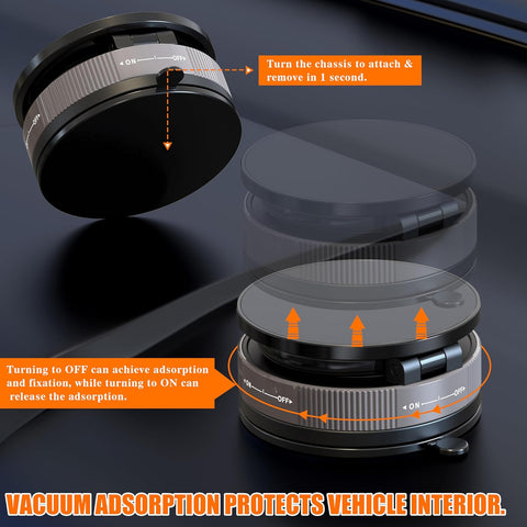 Vacuum Magnetic Phone Holder Foldable 360° Adjustable N55 Magnet