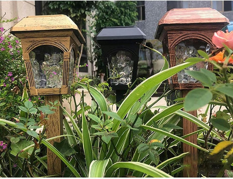 Solar Powered Stake Lights, Pathway Lighting Solar Garden Lights, Square Lights Atmosphere Lights, Waterproof Garden Ornaments Outdoor for Fence Step