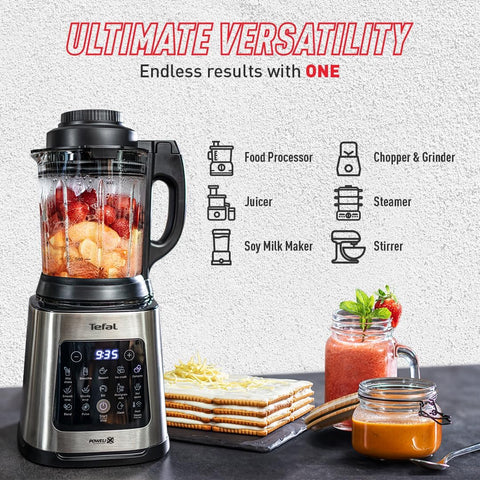 Blender & Soup Maker 2L – Perfectmix Cook with 10 Auto Programs, Smoothie Maker, Glass Jug, Removable Blades, Cleaning Brush