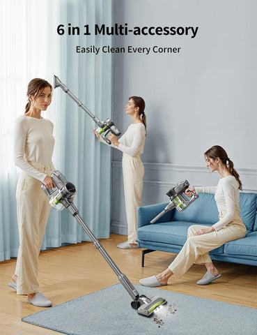 Kalado KCV01 Cordless Vacuum Cleaner 26KPa 250W Stick Hoover, 40Mins Runtime, LED Display, Self-Standing Lightweight Vacuum