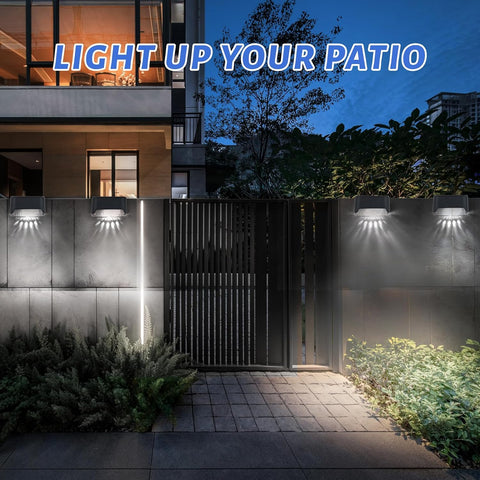 Caldarax 8 Pack Solar Fence Lights Garden, LED Decking Lights Solar Powered Waterproof Outdoor Step Light for Fence, Deck, Stair, Step, Pathway, Yard, Patio, Decoration (Cool White)