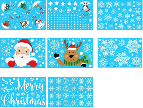 48-Piece Silver Glitter Snowflake Window Clings – Reusable Static PVC Stickers for Christmas Window Decoration & Winter Display