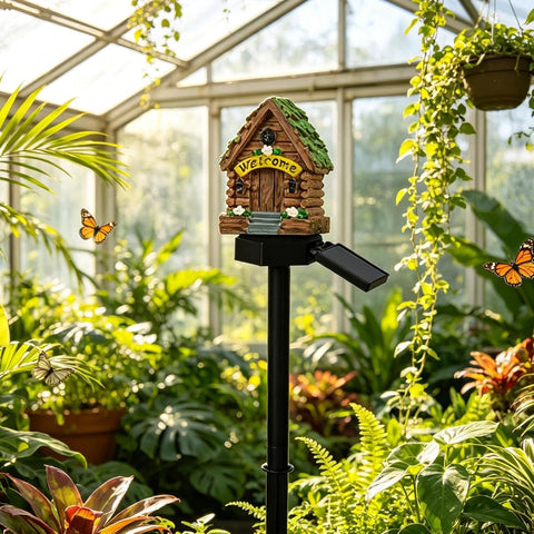 Solar Garden Lights Waterproof Resin Container with House Shape