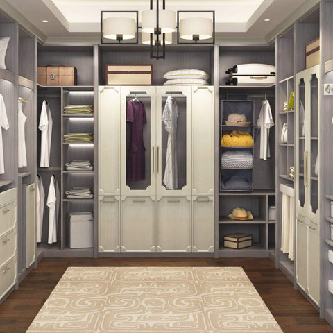 YOUDENOVA Hanging Wardrobe Organiser, 6 Shelves with Side Pockets, Grey – Make Every Shelf Count