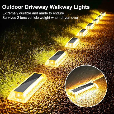 Lacasa Solar Lights Outdoor Garden, Solar Decking Lights 8 Pack, IP68 Waterproof 50LM LED Step Path Driveway Fence Ground Light Solar Powered for Garden Yard Patio Pathway Lighting, Warm White 2700K