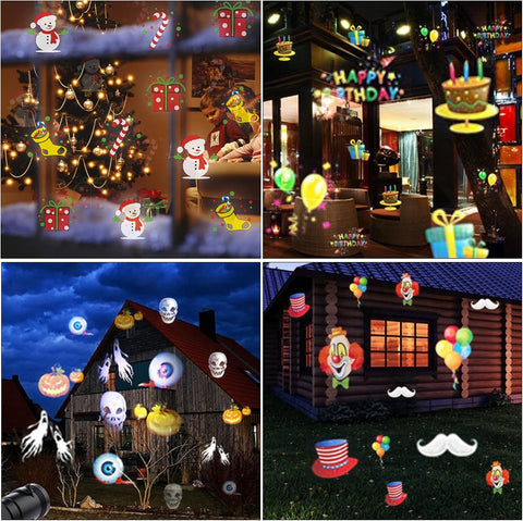 Jsdoin Christmas Projector Lights – LED Snowflake Projector with 8 Patterns, Remote Control & Adjustable Projection for Christmas, Halloween, Weddings & Parties