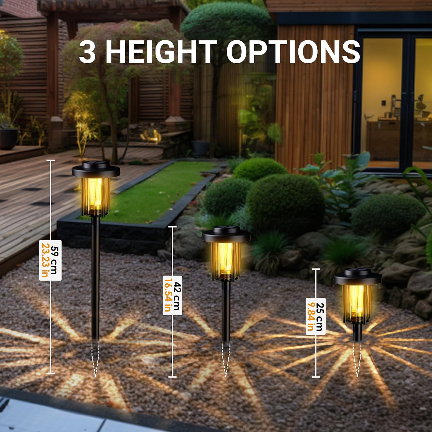 Solpex Solar Lights Outdoor Garden, 6 Pack LED Solar Powered Garden Lights, Waterproof Pathway Lighting for Patio, Landscape, Walkway(Warm White)