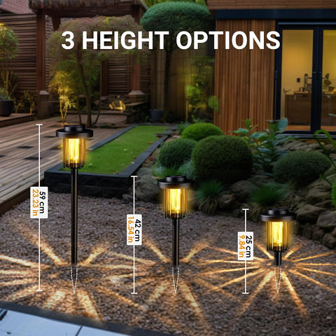 Solpex Solar Lights Outdoor Garden, 6 Pack LED Solar Powered Garden Lights, Waterproof Pathway Lighting for Patio, Landscape, Walkway(Warm White) [Energy Class A]