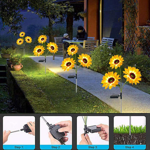 Solar Sunflowers Waterproof Pathway Lighting