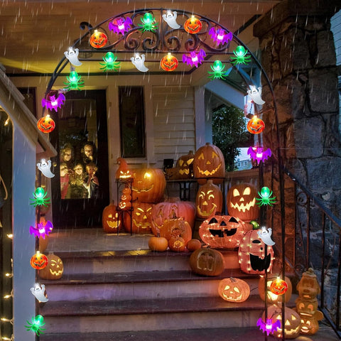 Halloween Pumpkin Lantern String Lights 20 LED Battery Powered 3M