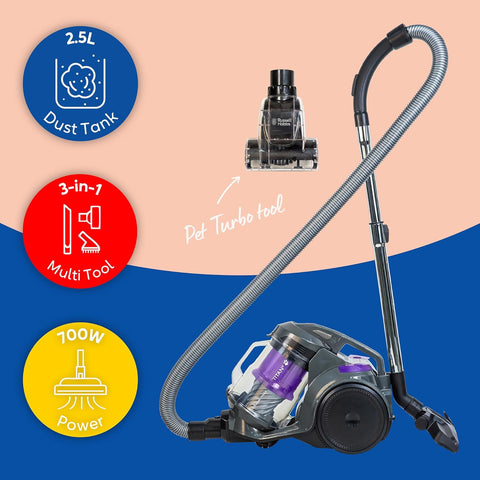 Russell Hobbs Titan2 Pet Multi-Cyclonic Vacuum Cleaner – 700W Motor, 3L Capacity, Triple Dust-Lock Filtration & Pet Turbo Tool