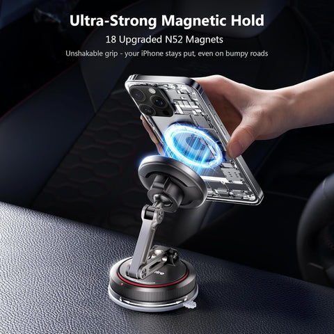 SYNCWIRE 3-Axis MagSafe Car Mount Matte Black | 360° Magnetic Phone Holder