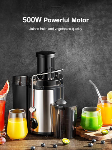 500W Centrifugal Juicer Machine with Wide Mouth Feed Chute, 2 Speeds