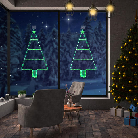 Moxled Battery Christmas Lights – 2ft Green LED Ladder Tree Lights with Timer