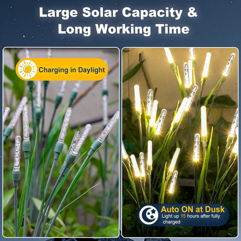 Solar Swaying Firefly Garden Lights, Acrylic Outdoor Decor (2 Pack)