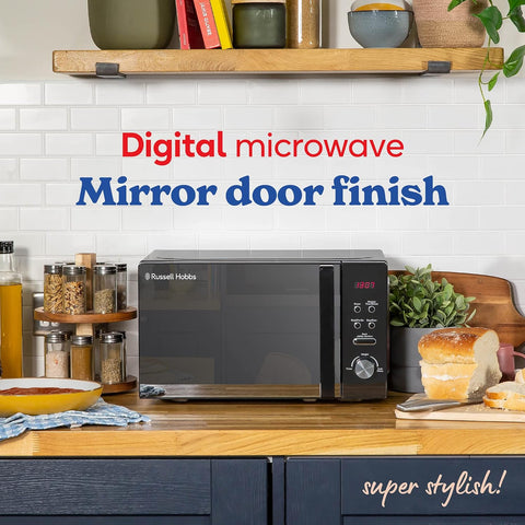 20L Black Digital Solo Microwave 800W with Auto Cook & Defrost