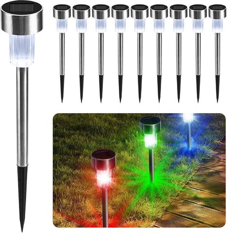 Solar Lights Outdoor Garden, 8 Pack LED Garden Lights Solar Powered Waterproof, Auto On/Off Pathway Lighting for Patio, Lawn, Yard, Landscape, Walkway, Path, Garden Decor(Cool White)
