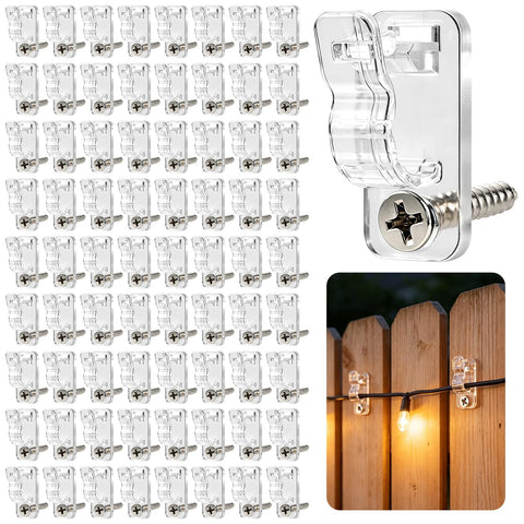 BQMEZRNUS 50 Pack Q-Hanger Screw-In Hooks with Safety Buckles – Black PP and Stainless Steel Hooks for String Lights, Plants, Garden, Garage & Party Decorations