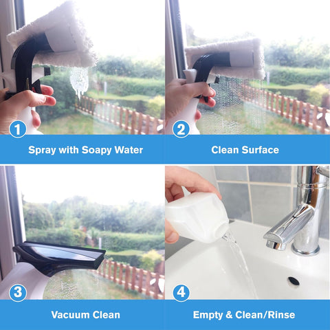 Cordless Window Vacuum Cleaner – CubeTECH Silver & White, Handheld