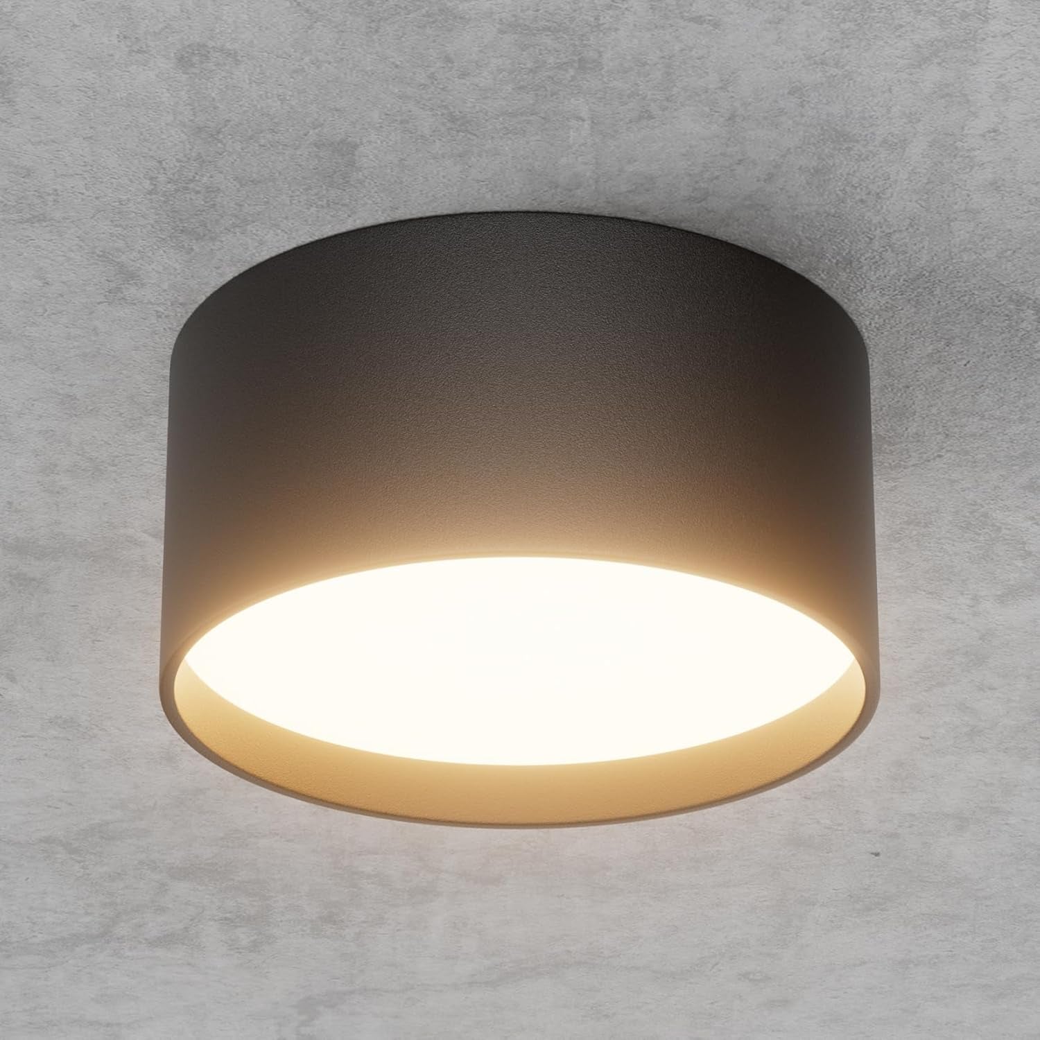 Surface Mounted Ceiling Spotlight LED 18W 1029LM – Modern round Matt Black Aluminum Ceiling Spot Light, 3000K Warm White