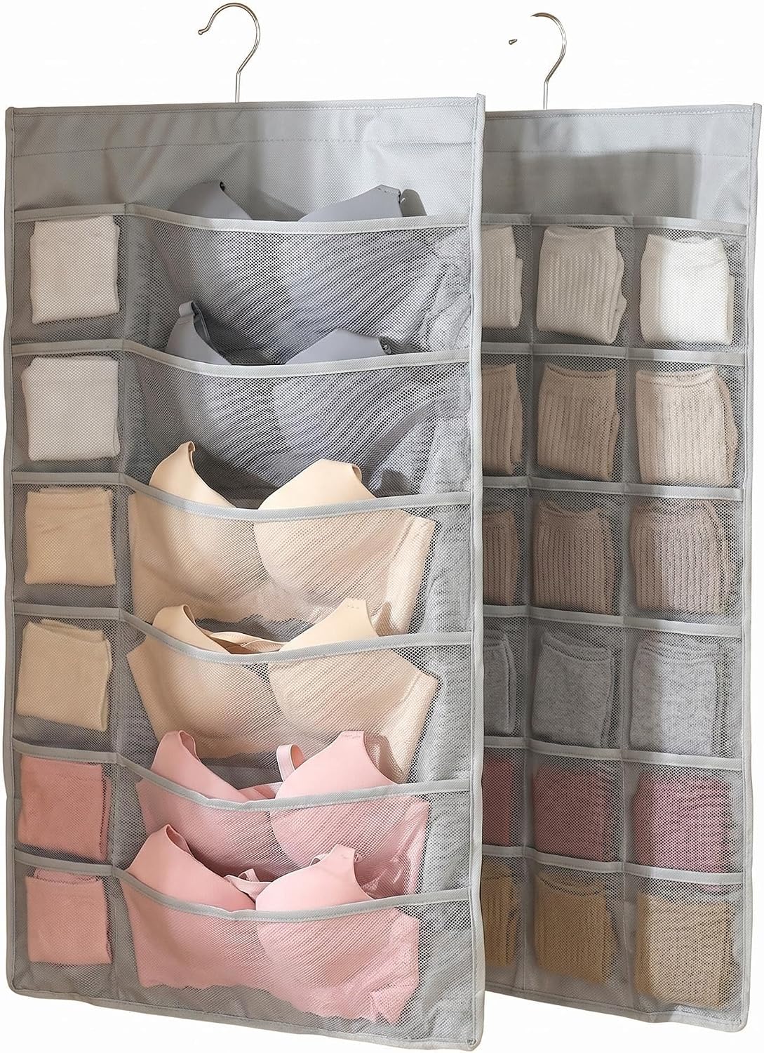Comforso Double-Sided Hanging Storage Organiser – 36 Mesh Pockets for Wardrobe, Door and Bathroom, 80 × 50 cm