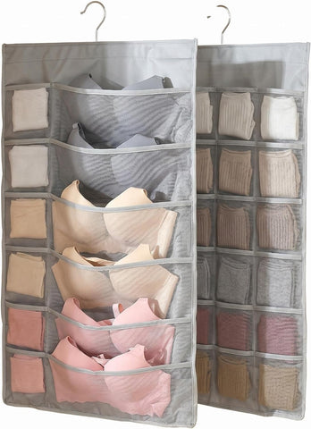Comforso Double-Sided Hanging Storage Organiser – 36 Mesh Pockets for Wardrobe, Door and Bathroom, 80 × 50 cm